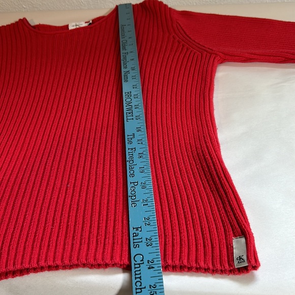 Calvin Klein Jeans women’s red sweater size large - Picture 8 of 9